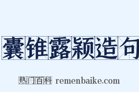 囊锥露颖造句是什么意思的图片
